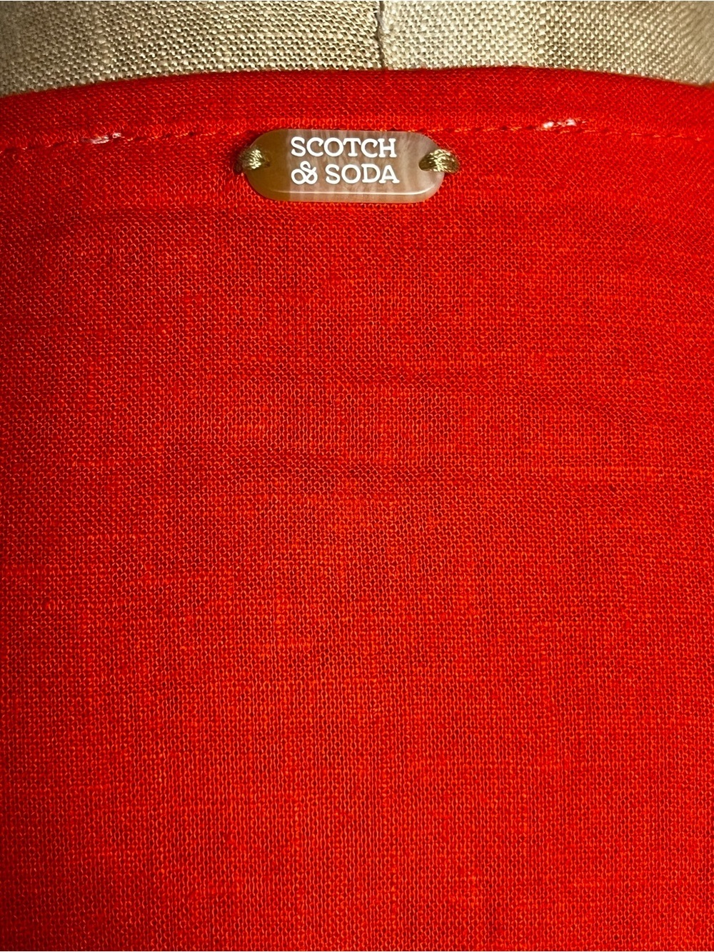 Scotch & Soda Pleated Dolman Sleeve Linen Blend Orange Midi Dress Small - Picture 14 of 14
